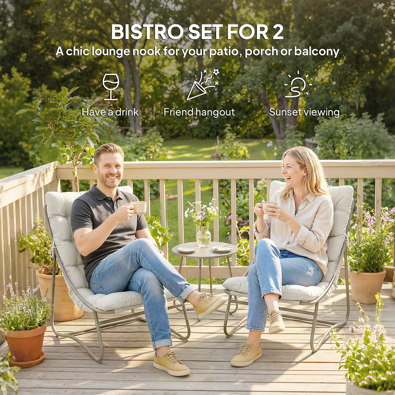 Cushioned texteline bistro set – image 4