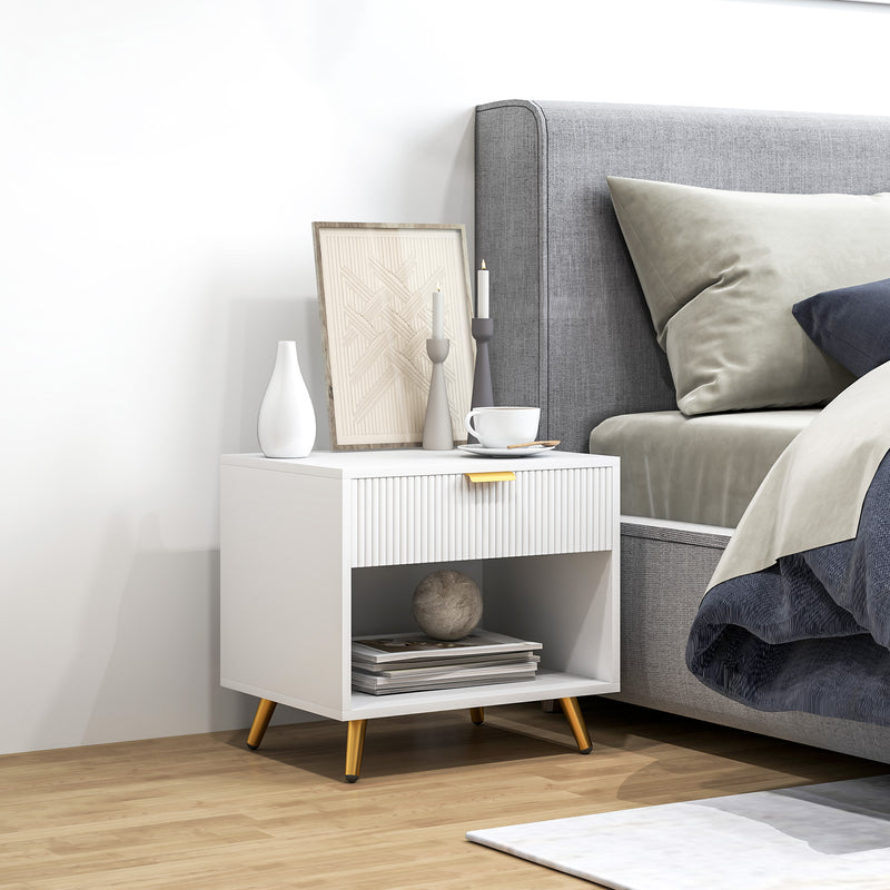 White & gold bedside table – image 2