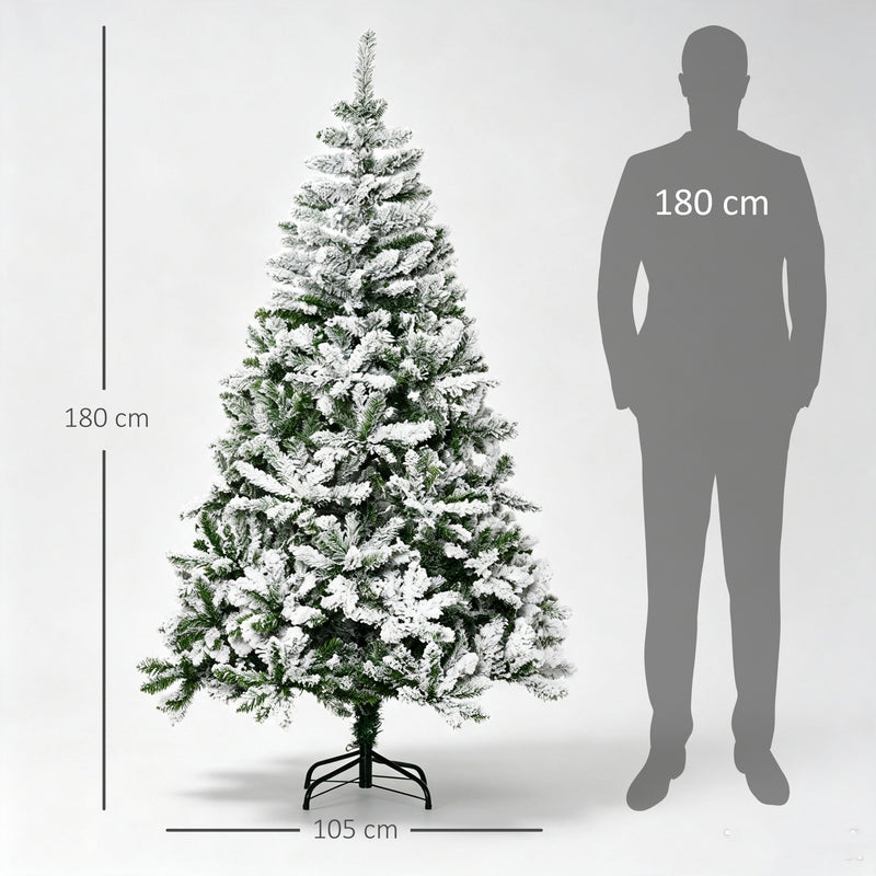 6ft snow-flocked pine Christmas tree – image 3