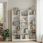 Bookcase with Open Storage, 6-Tier Bookshelf with Anti-Tipping Hardware, White