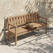 Outsunny Wooden Garden Bench with Liftable Table & Shelf, 2-3-Seater Outdoor Loveseat with Fir Wood Frame, Teak – view 3