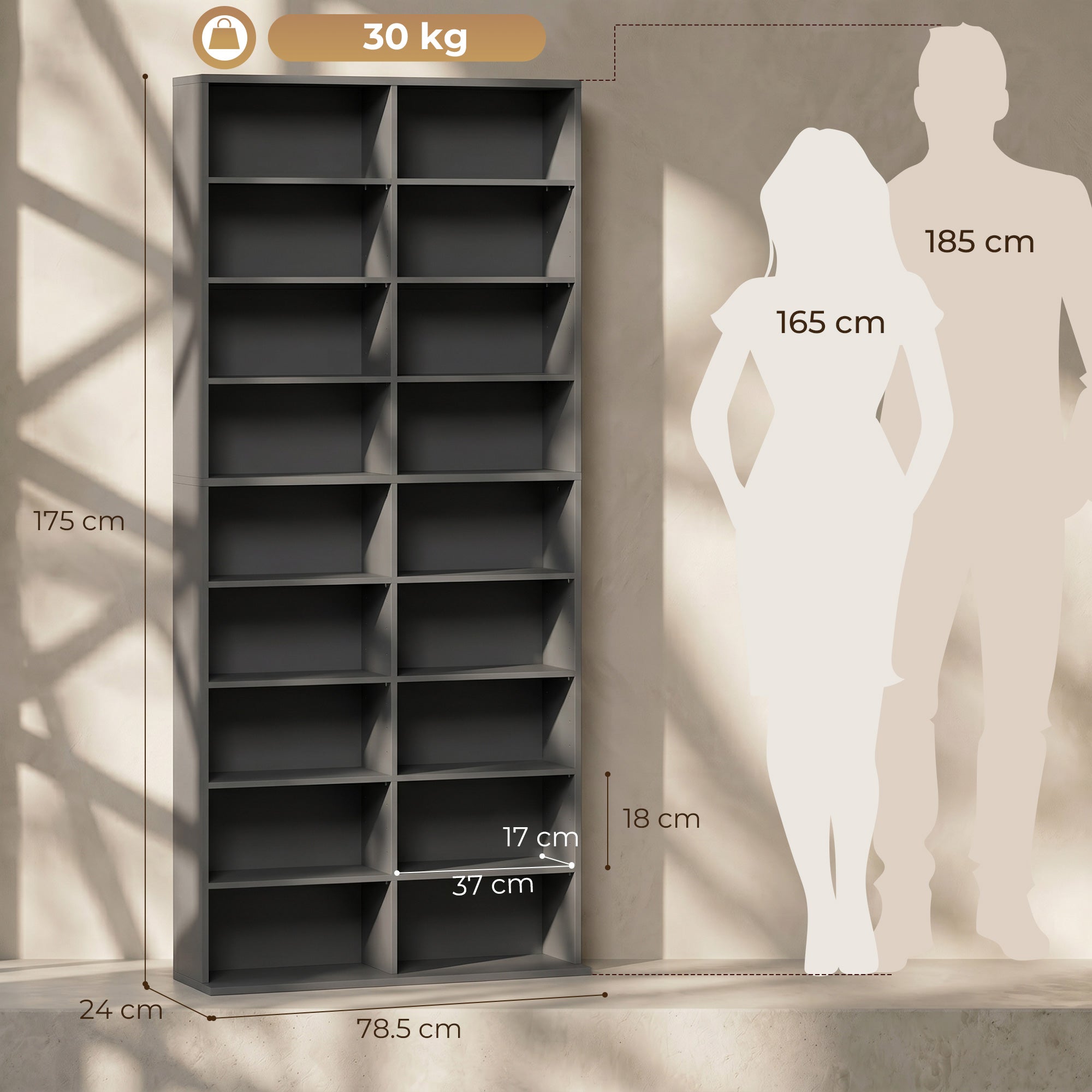 640 CD Storage Tower - Grey