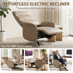 Power Recliner Chair, Swivel Electric Reclining Chair with Type C+USB, Recliner Armchair with Footrest, Brown