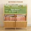 Double tilt-out bamboo laundry cabinet – image 4