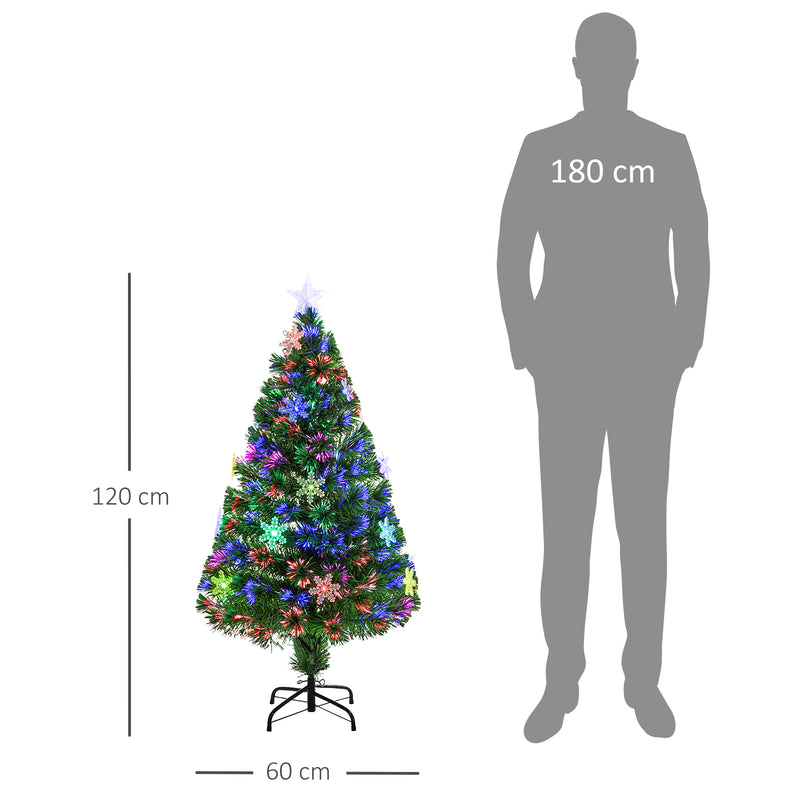 4ft fibre optic Christmas tree with LED snowflakes – image 3