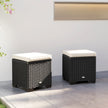 Outsunny Set of 2 Rattan Storage Ottoman, Outdoor Footstool with Removable Cushions, Garden Storage Seat for Balcony – view 9