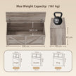 HOMCOM 127L Home Storage Box, with Safety Hinges - Grey Wood-Effect – view 3