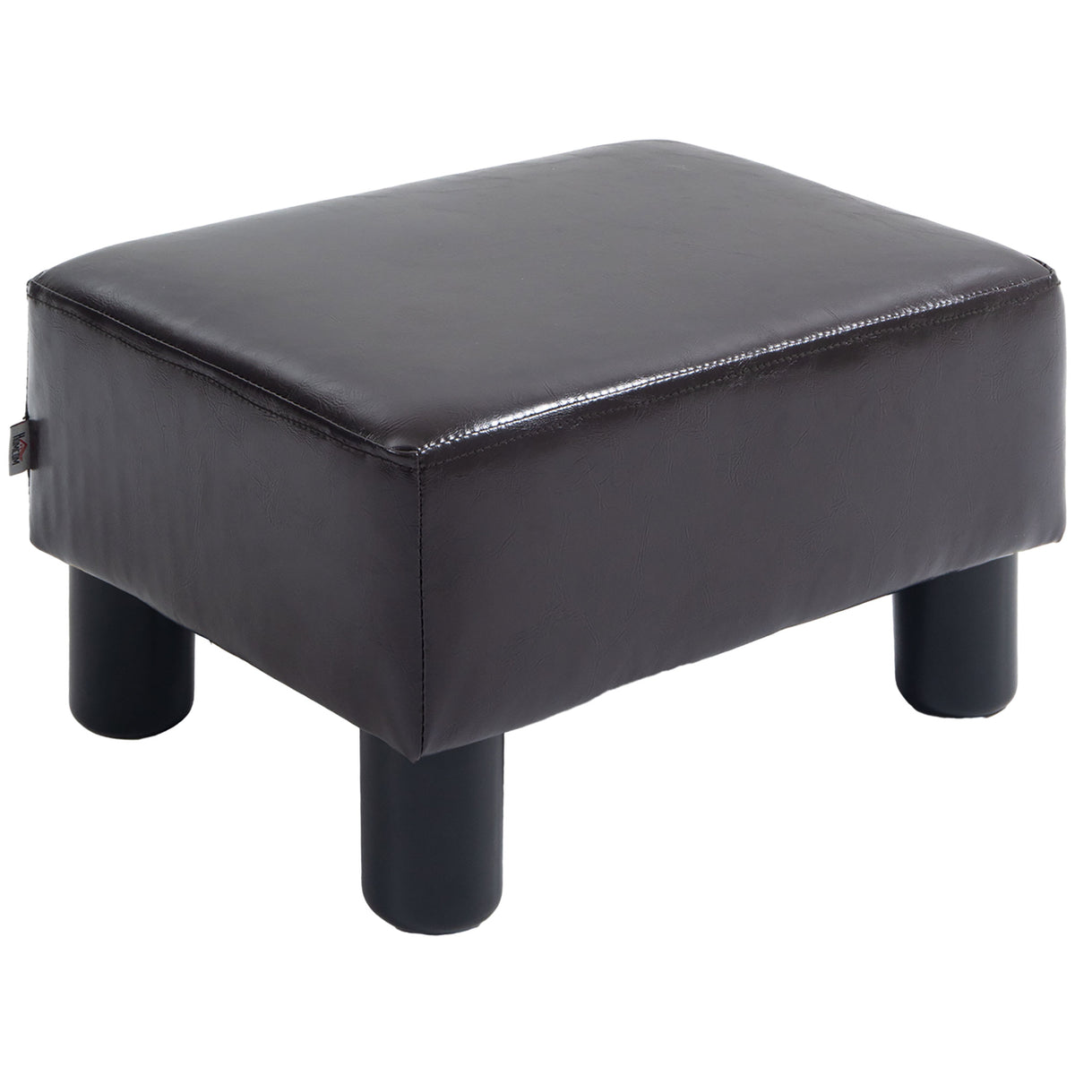 40 cm Padded Faux Leather Footstool – Brown