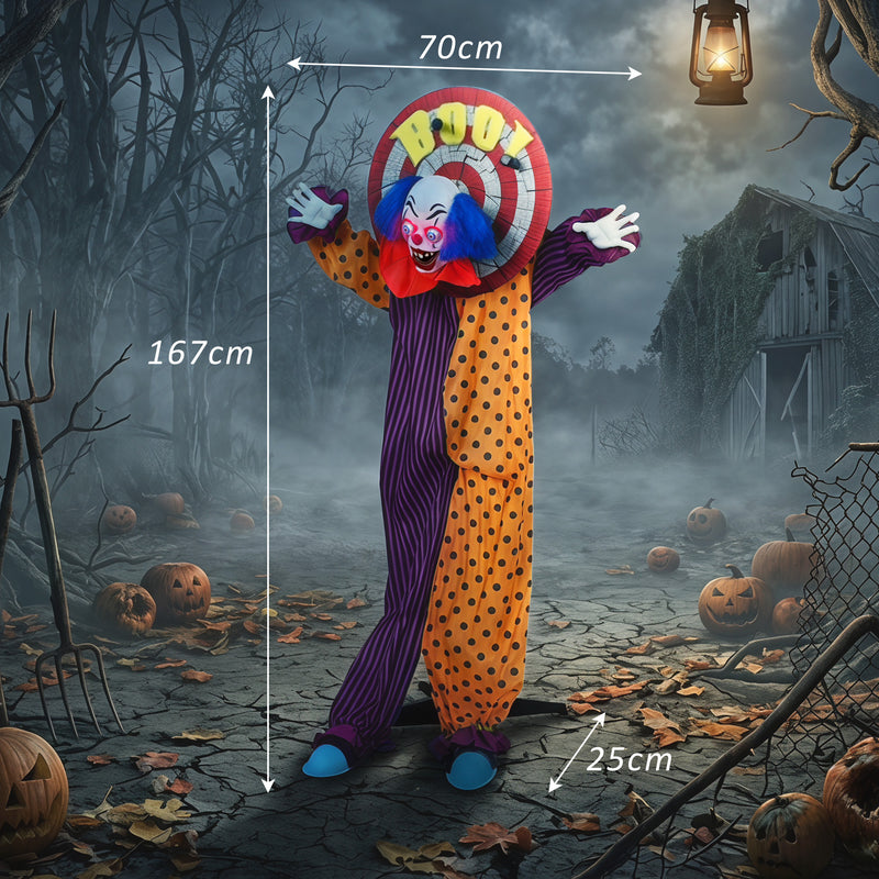 167cm Animated Clown with Rotating Head, Glowing Eyes & Sound – image 3 of 9