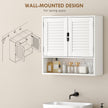 60 cm louvred bathroom wall cabinet in white – image 6