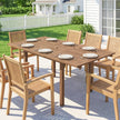 Extending acacia wood garden table with parasol hole – image 10