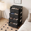 HOMCOM Chest of Drawers, Dresser with 4 Fabric Drawers, Tall Storage Unit with 4 Pockets and 2 Hooks, Steel Frame, Black – view 9