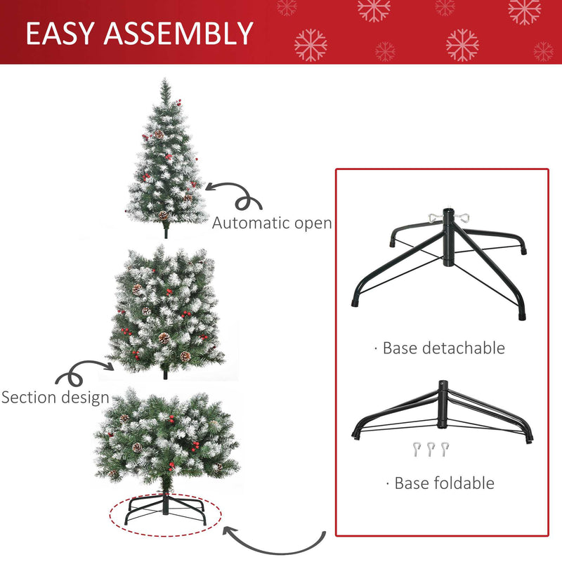 6ft pencil tree with berries and pine cones – image 6