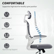 HOMCOM Mesh Back Office Chair, with Lumbar Support - Charcoal Grey – view 4