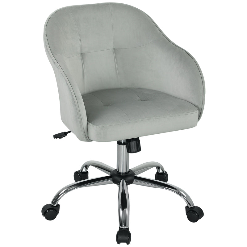 HOMCOM 46-56 cm Velvet-feel Office Chair - Grey – view 10