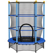 Blue 4.6ft kids trampoline with enclosure net, padded poles and zipped door