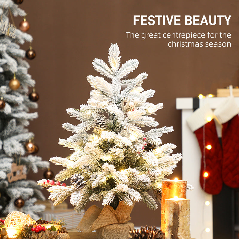 60 cm snowy tabletop tree with timer – image 4
