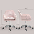 Velvet tub office chair – pink – image 3