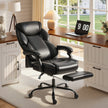 HOMCOM Adjustable Office Chair Reclining Computer Desk Chair with Footrest, Armrest, Casters, Black – view 2