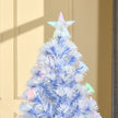 HOMCOM 4FT Artificial Fibre Optic Christmas Tree Seasonal Decoration w/ LED Lights Pre-Lit Easy Store White Blue – view 9