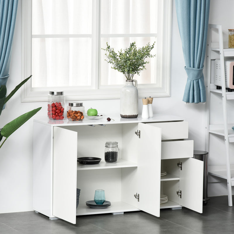 White push-open sideboard 117 cm – image 4
