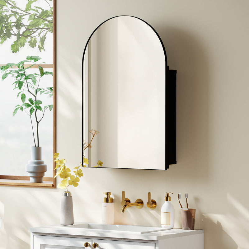 Arched black mirror cabinet – image 9