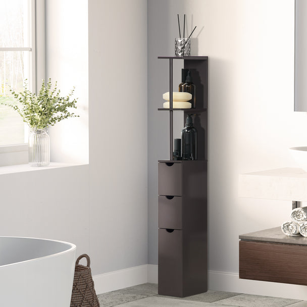 Slim brown bathroom cabinet – image 2