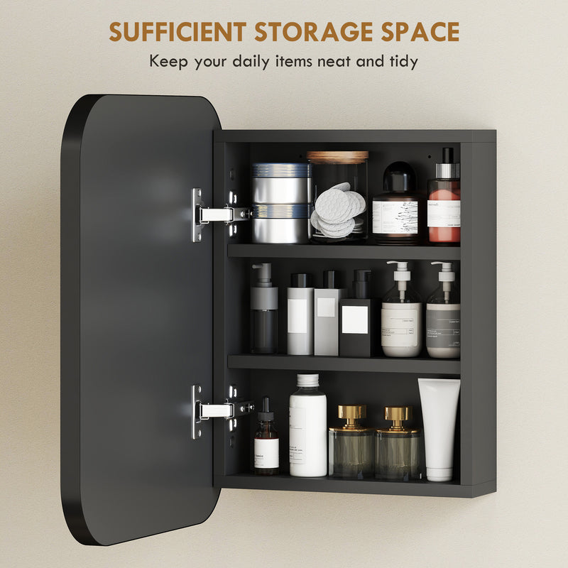 Soft-close mirror bathroom cabinet in black – image 5