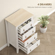 White 4-drawer chest with leather handles – image 4