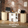 HOMCOM Computer Desk with Drawers, Home Office Desk, Writing Table, PC Workstation with 3 Storage Shelves for Working – view 6