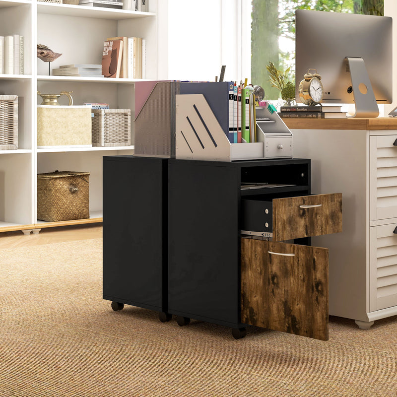 Mobile filing cabinet – rustic brown – image 8