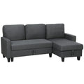 Three-Seater Storage Sofa Bed -  Charcoal Grey