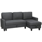 Three-Seater Storage Sofa Bed -  Charcoal Grey