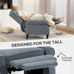 Recliner Armchair with Extended Leg Rest - Grey