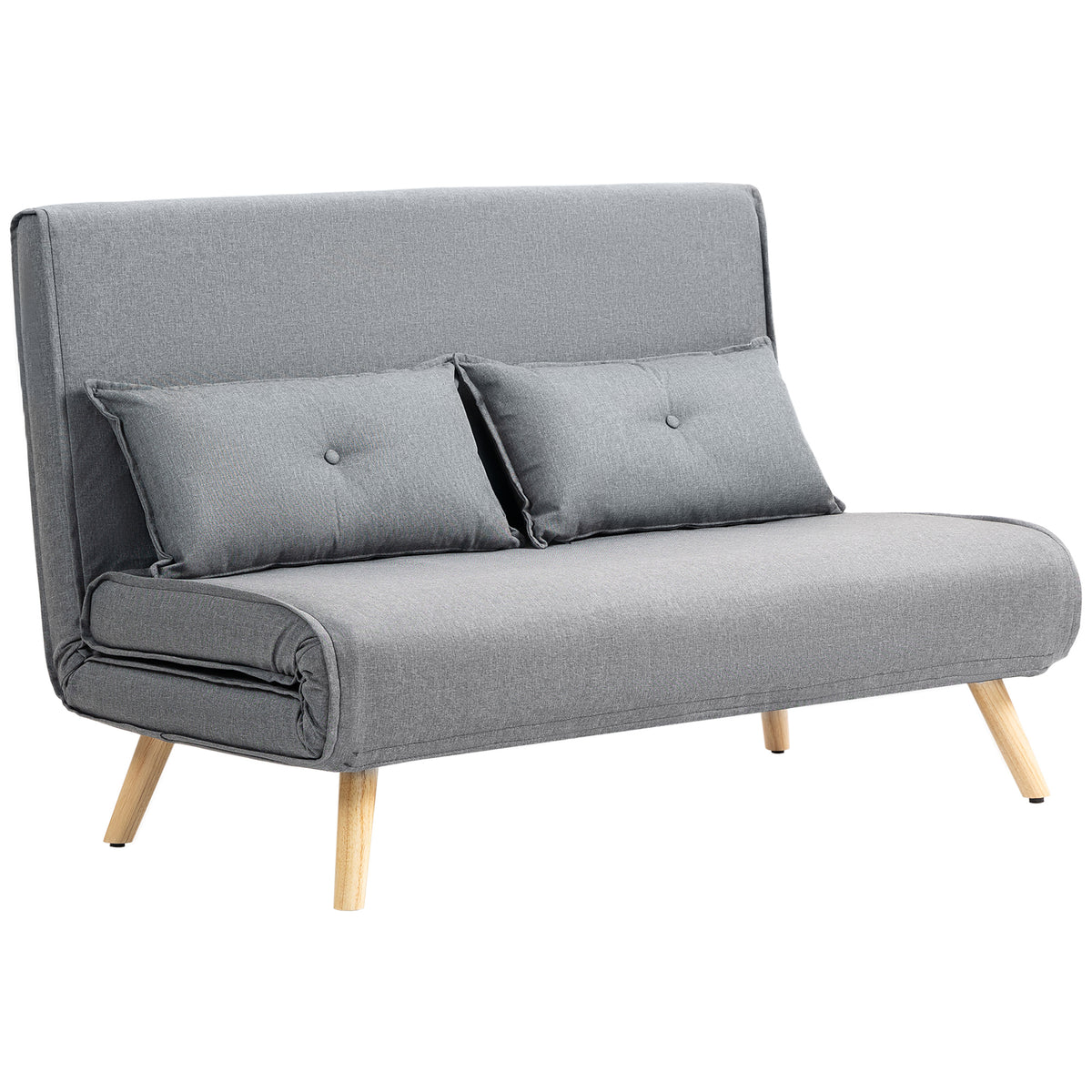 120 cm Click-Clack Sofa Bed with 5-Position Back – Grey