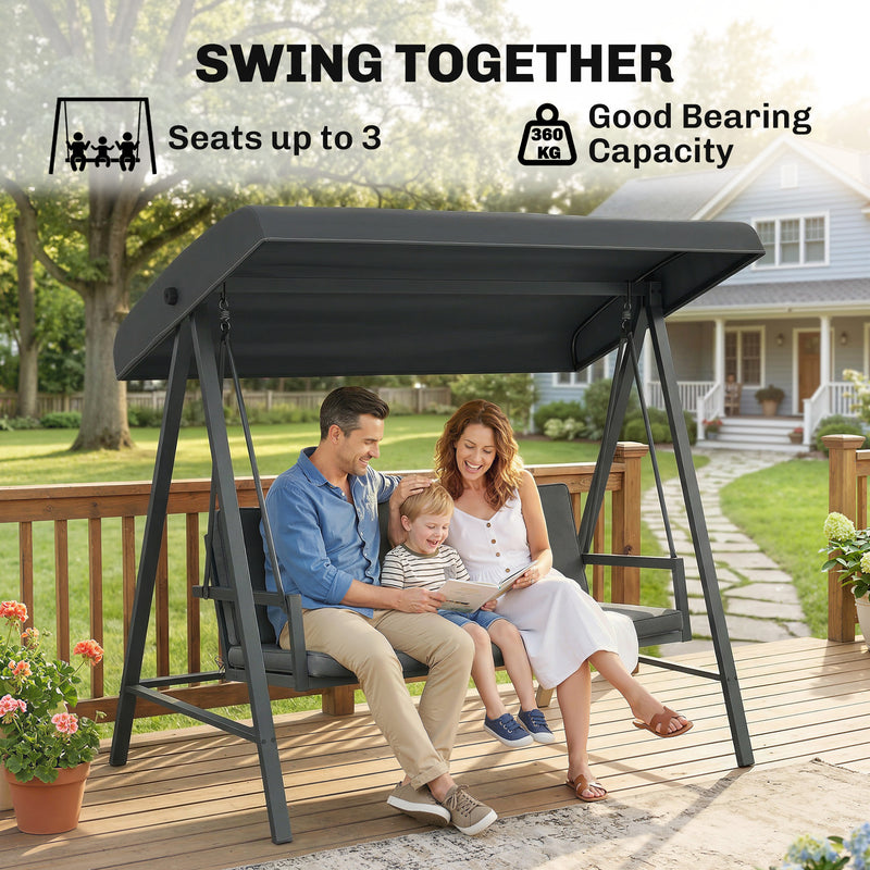 Dark grey 3-seater swing – image 8