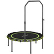 Green 40-inch foldable bungee fitness trampoline with adjustable handrail