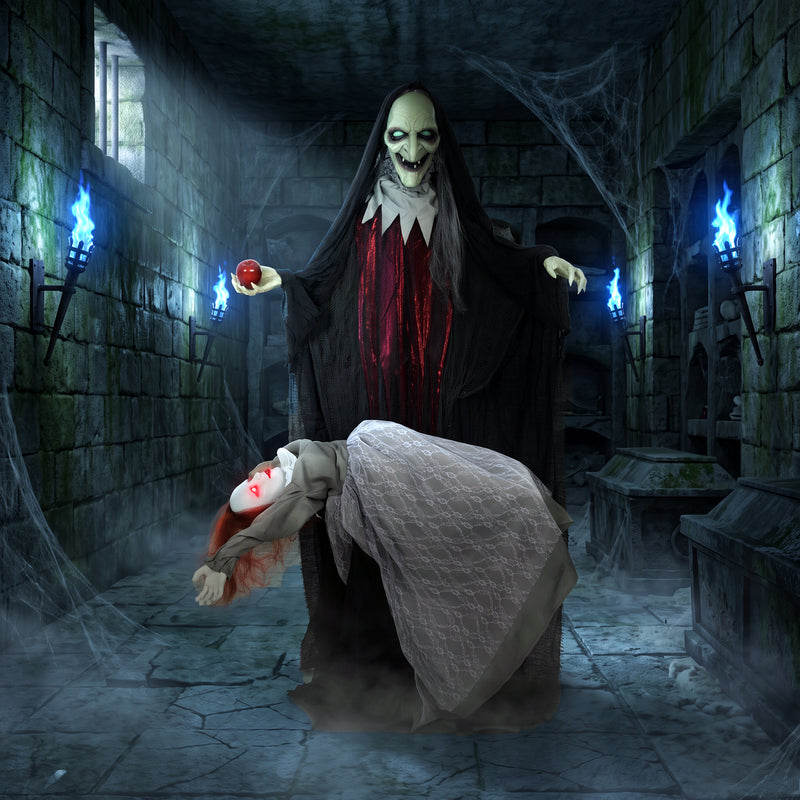 180cm Animated Witch with Floating Ghost, Light & Sound – image 8 of 9