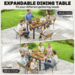 Extending acacia wood garden dining table – image 5