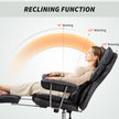 HOMCOM Leathaire Reclining Office Chair with Lumbar Support Pillow - Black – view 6