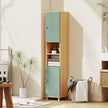 Tall bathroom cabinet in green & natural – image 2