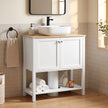 White & oak under sink cabinet – image 7