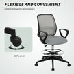 Vinsetto 100-120cm Draughtsman Office Chair, with Footrest - Light Grey – view 7