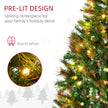 HOMCOM 1.5m 5ft Pre-Lit Christmas Tree Artificial Spruce Xmas Tree Warm White LED Holiday Décor with Metal Stand – view 5