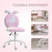 HOMCOM Fuzzy Office Chair with Bunny Ears, Faux Fur Swivel Desk Chair, Armless Makeup Vanity Chair with Adjustable – view 6