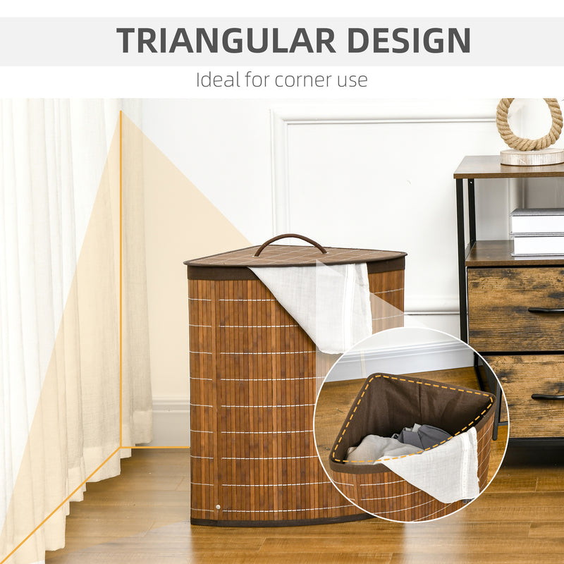 Corner bamboo laundry basket – image 7