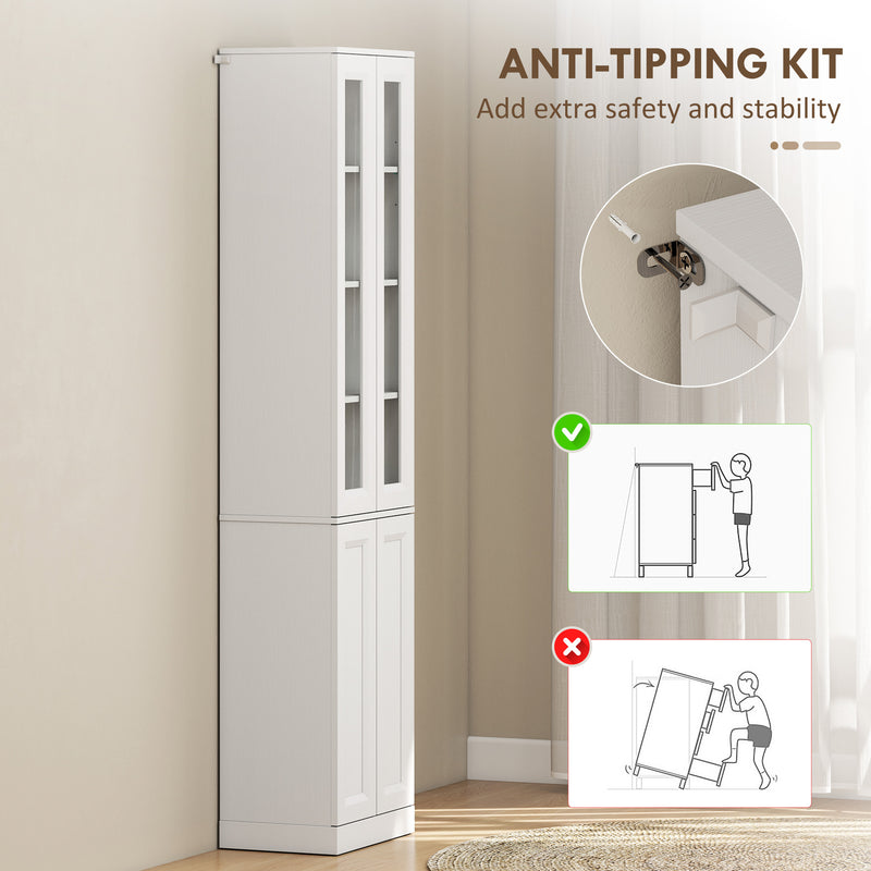 White tall bathroom cabinet – image 7