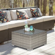 Light grey square rattan coffee table – image 10