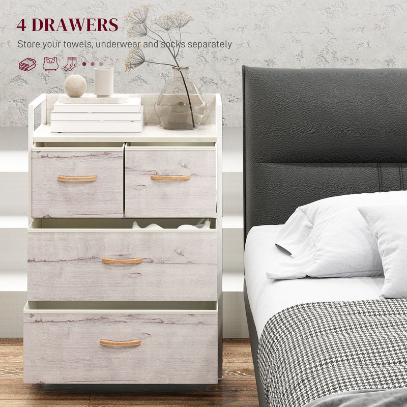 Black & natural 4-drawer fabric chest – image 4