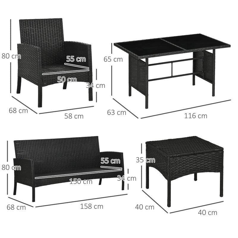 7-seater rattan sofa dining set – image 3